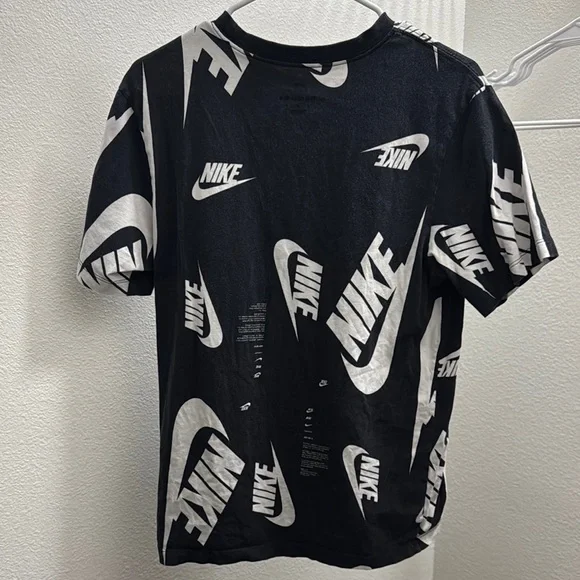 Nike Black and White All-Over Logo T-Shirt - Picture 2 of 3
